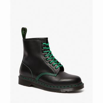 Dr Martens Férfi 1460 Contrast Stitch Smooth Bőr Bakancs Fekete / Zöld